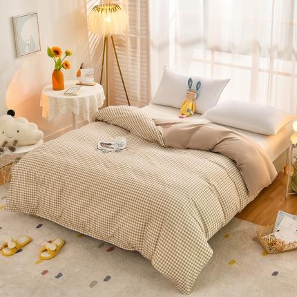 91家纺网 家纺一手货源 找家纺 家贝爱 2022新款普通款轻奢水洗棉单被套 米小格