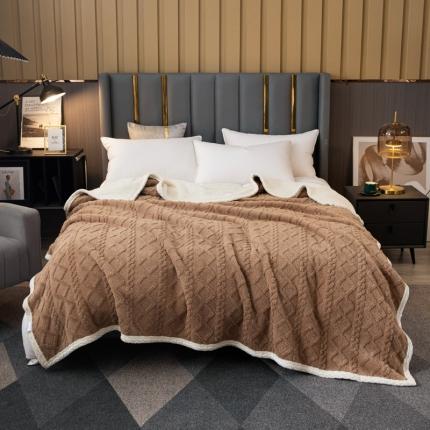 91家纺网 家纺一手货源 找家纺 （总）卡琪曼2023纯色双面塔芙绒羊羔绒毛毯办公室午睡盖毯子