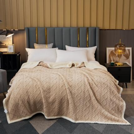 91家纺网 家纺一手货源 找家纺 （总）卡琪曼2023纯色双面塔芙绒羊羔绒毛毯办公室午睡盖毯子