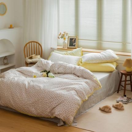 91家纺网 家纺一手货源 找家纺 总 小欢喜 新款全棉双层纱印花四件套学生宿舍三件套