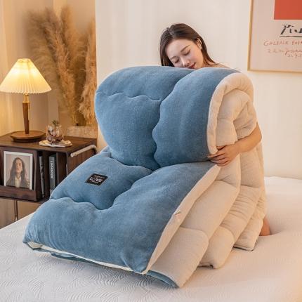 永耀-2022新款直播供货牛奶绒冬被子芯 蓝色