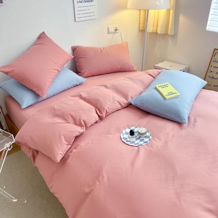91家纺网 家纺一手货源 找家纺 家贝爱 2022新款普通款无印风轻奢水洗棉四件套 魅力豆沙