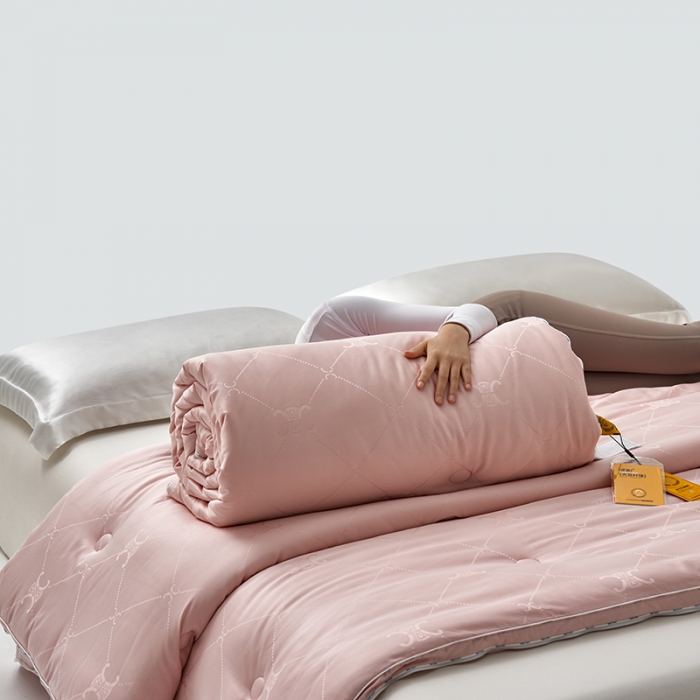 91家纺网 家纺一手货源 找家纺 莱福仕 2022新款60提花李官奇大豆子母被 爱丽丝-裸粉