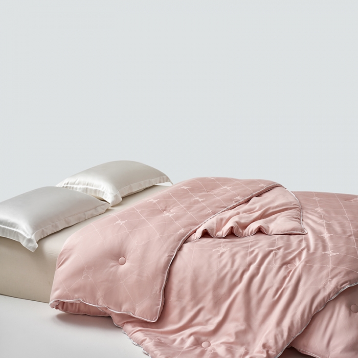 91家纺网 家纺一手货源 找家纺 莱福仕 2022新款60提花李官奇大豆子母被 爱丽丝-裸粉