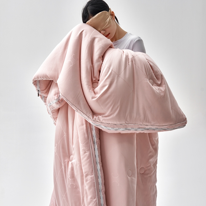 91家纺网 家纺一手货源 找家纺 莱福仕 2022新款60提花李官奇大豆子母被 爱丽丝-裸粉