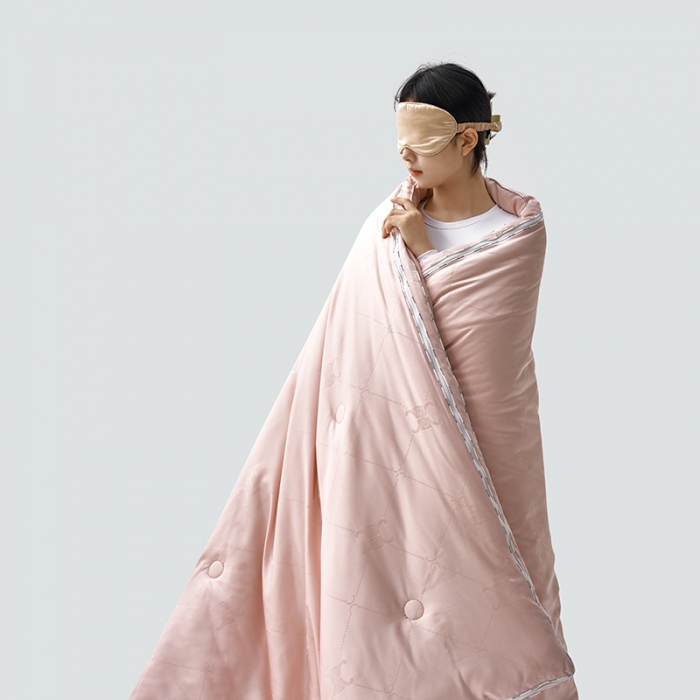 91家纺网 家纺一手货源 找家纺 莱福仕 2022新款60提花李官奇大豆子母被 爱丽丝-裸粉