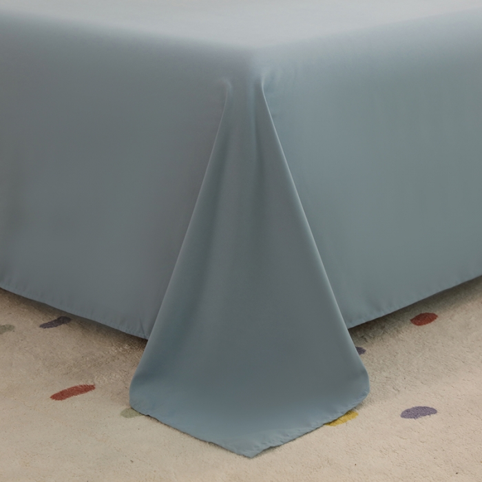 91家纺网 家纺一手货源 找家纺 家贝爱2022新款升级款无印风轻奢水洗棉四件套松石绿+浅石兰