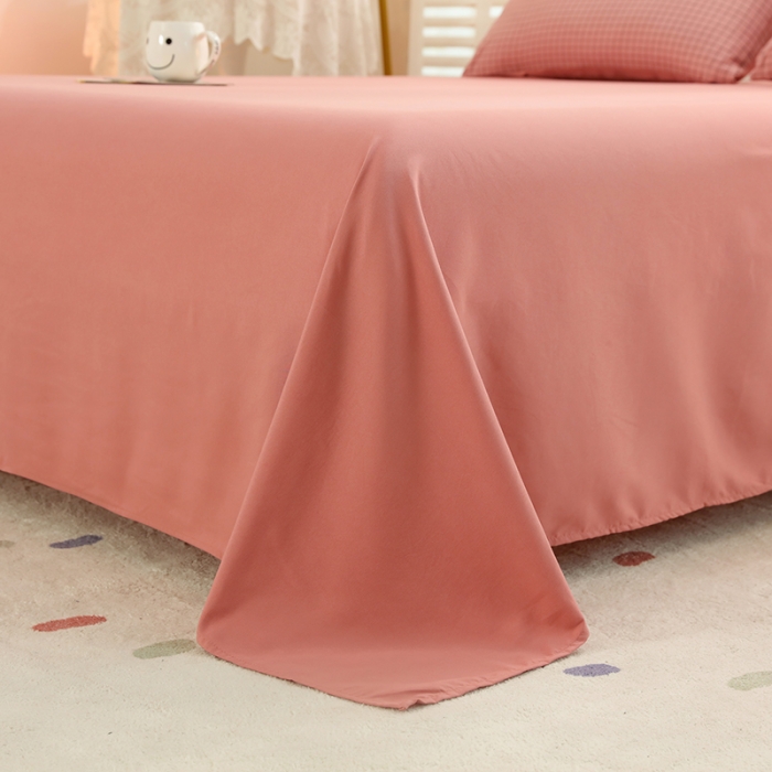 91家纺网 家纺一手货源 找家纺 家贝爱 2022新款升级款无印风轻奢水洗棉四件套围棋格豆沙