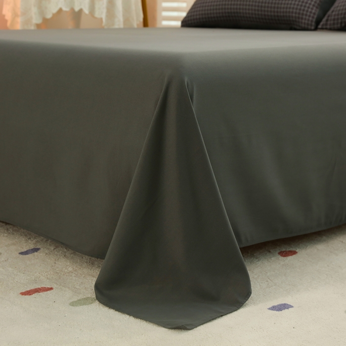 91家纺网 家纺一手货源 找家纺 家贝爱 2022新款升级款无印风轻奢水洗棉四件套围棋格深灰