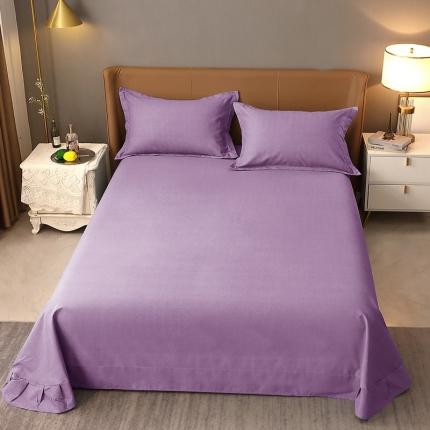 91家纺网 家纺一手货源 找家纺 晶缦家纺 2022新款加厚全棉纯色生态磨毛多规格系列单床单 纯依-丁香紫