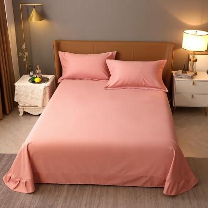 91家纺网 家纺一手货源 找家纺 晶缦家纺 2022新款加厚全棉纯色生态磨毛多规格系列单床单 纯依-粉玉