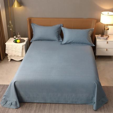 91家纺网 家纺一手货源 找家纺 晶缦家纺 2022新款加厚全棉纯色生态磨毛多规格系列单床单 纯依-蓝灰