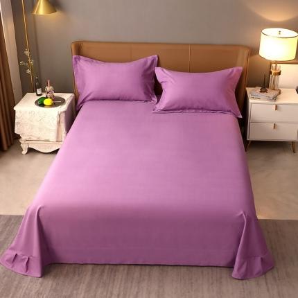 91家纺网 家纺一手货源 找家纺 晶缦家纺 2022新款加厚全棉纯色生态磨毛多规格系列单床单 纯依-魅紫