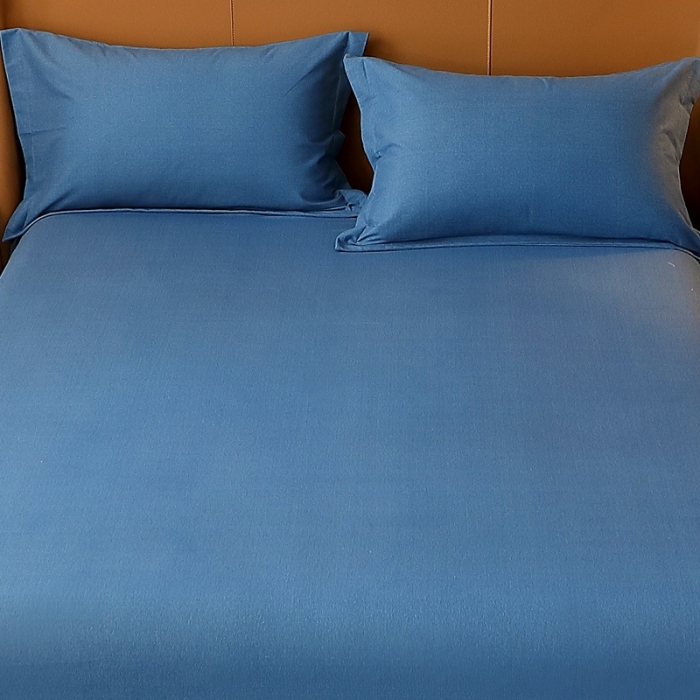 91家纺网 家纺一手货源 找家纺 晶缦家纺 2022新款加厚全棉纯色生态磨毛多规格系列单床单 纯依-宾利蓝