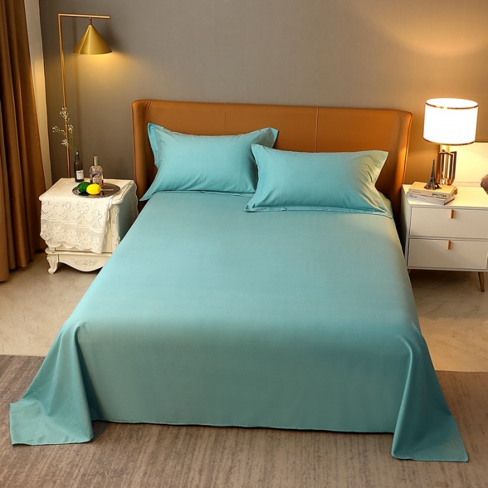 91家纺网 家纺一手货源 找家纺 晶缦家纺 2022新款加厚全棉纯色生态磨毛多规格系列单床单 纯依-豆绿