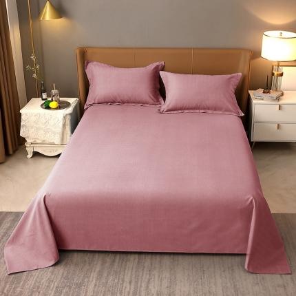 晶缦家纺 2022新款加厚全棉纯色生态磨毛多规格系列单床单 纯依-豆沙