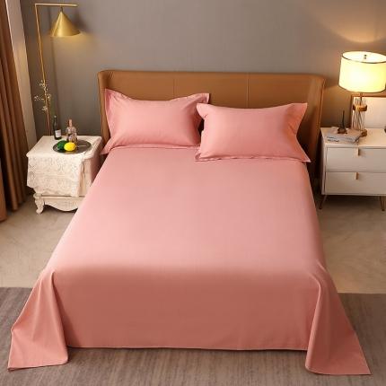 晶缦家纺 2022新款加厚全棉纯色生态磨毛多规格系列单床单 纯依-粉玉