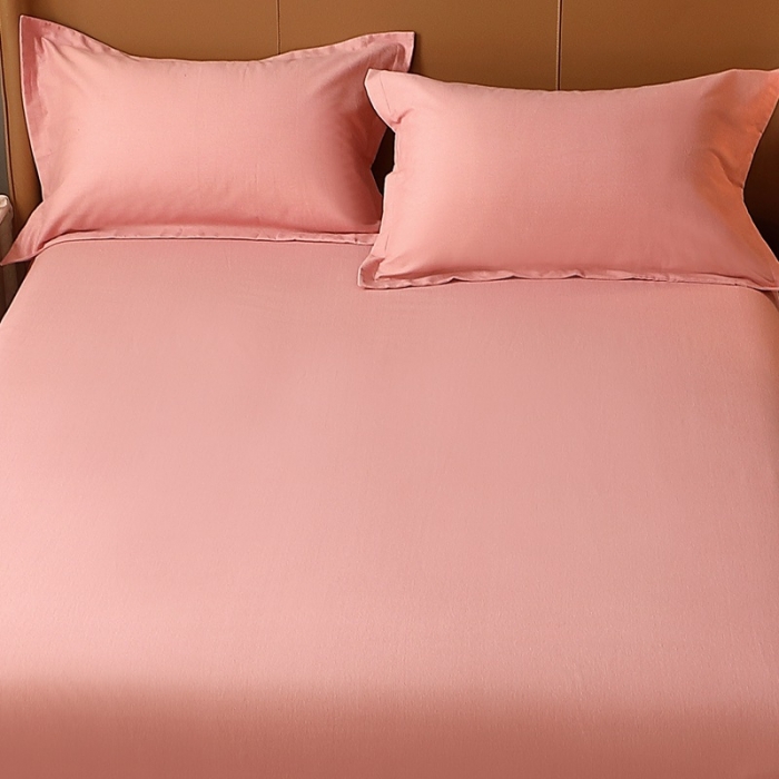 91家纺网 家纺一手货源 找家纺 晶缦家纺 2022新款加厚全棉纯色生态磨毛多规格系列单床单 纯依-粉玉