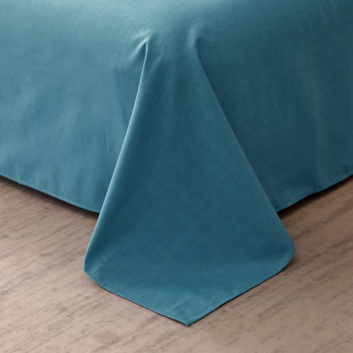 91家纺网 家纺一手货源 找家纺 晶缦家纺 2022新款加厚全棉纯色生态磨毛多规格系列单床单 纯依-湖蓝