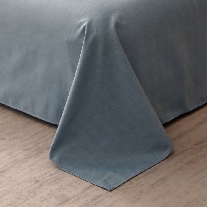 91家纺网 家纺一手货源 找家纺 晶缦家纺 2022新款加厚全棉纯色生态磨毛多规格系列单床单 纯依-蓝灰