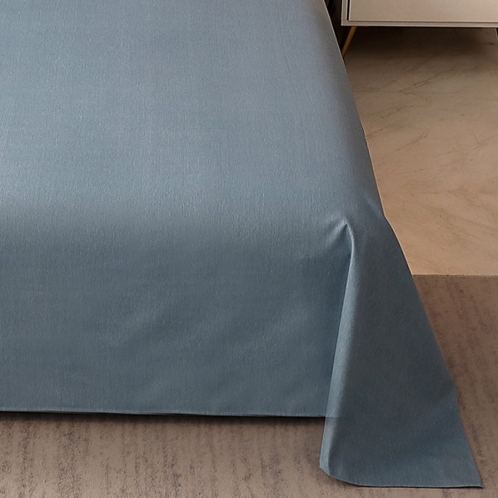 91家纺网 家纺一手货源 找家纺 晶缦家纺 2022新款加厚全棉纯色生态磨毛多规格系列单床单 纯依-蓝灰