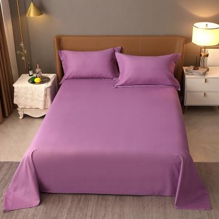 晶缦家纺 2022新款加厚全棉纯色生态磨毛多规格系列单床单 纯依-魅紫