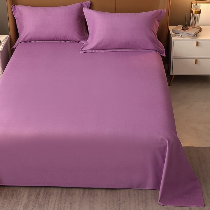 91家纺网 家纺一手货源 找家纺 晶缦家纺 2022新款加厚全棉纯色生态磨毛多规格系列单床单 纯依-魅紫