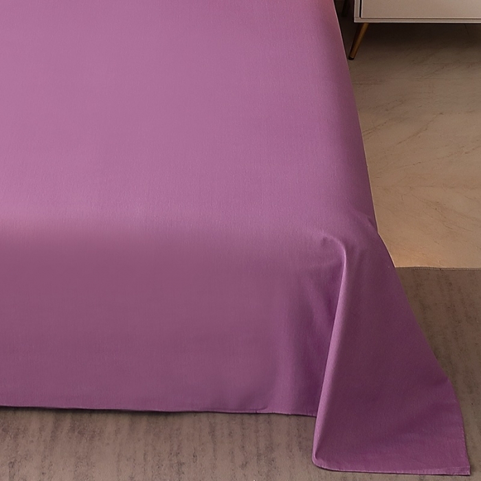 91家纺网 家纺一手货源 找家纺 晶缦家纺 2022新款加厚全棉纯色生态磨毛多规格系列单床单 纯依-魅紫