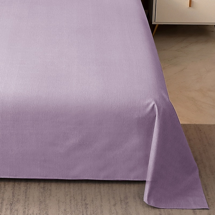 91家纺网 家纺一手货源 找家纺 晶缦家纺 2022新款加厚全棉纯色生态磨毛多规格系列单床单 纯依-浅紫
