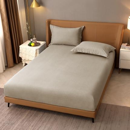 91家纺网 家纺一手货源 找家纺 晶缦家纺 2022新款加厚全棉纯色生态磨毛多规格系列单床笠 纯依-时尚灰