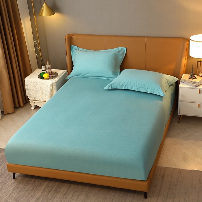 91家纺网 家纺一手货源 找家纺 总-2024新款加厚纯棉全棉纯色生态磨毛多规格单品单床笠单件素色