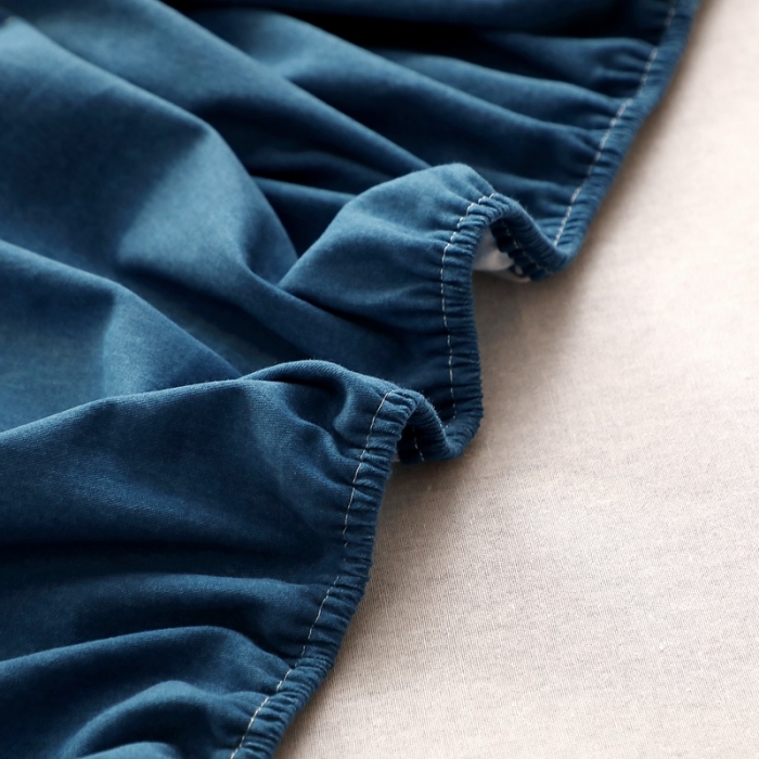 91家纺网 家纺一手货源 找家纺 晶缦家纺 2022新款加厚全棉纯色生态磨毛多规格系列单床笠 纯依-宾利蓝