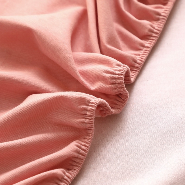 91家纺网 家纺一手货源 找家纺 晶缦家纺 2022新款加厚全棉纯色生态磨毛多规格系列单床笠 纯依-粉玉