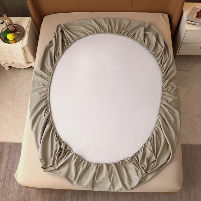 91家纺网 家纺一手货源 找家纺 晶缦家纺 2022新款加厚全棉纯色生态磨毛多规格系列单床笠 纯依-时尚灰