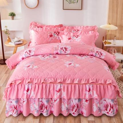 91家纺网 家纺一手货源 找家纺 （总）优家居 2025新款芦荟棉全夹棉床裙四件套