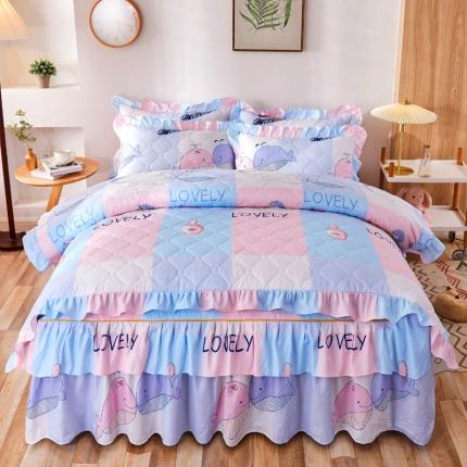 91家纺网 家纺一手货源 找家纺 （总）优家居 2025新款芦荟棉全夹棉床裙四件套