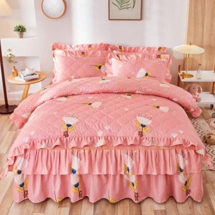 91家纺网 家纺一手货源 找家纺 （总）优家居 2025新款芦荟棉全夹棉床裙四件套