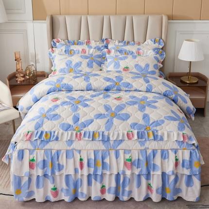 91家纺网 家纺一手货源 找家纺 （总）优家居 2025新款芦荟棉全夹棉床裙四件套