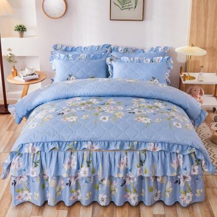 91家纺网 家纺一手货源 找家纺 （总）优家居 2025新款芦荟棉全夹棉床裙四件套