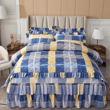 91家纺网 家纺一手货源 找家纺 （总）优家居 2025新款芦荟棉全夹棉床裙四件套