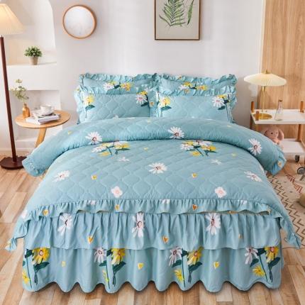 91家纺网 家纺一手货源 找家纺 （总）优家居 2025新款芦荟棉全夹棉床裙四件套