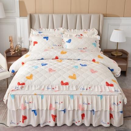 91家纺网 家纺一手货源 找家纺 （总）优家居 2025新款芦荟棉全夹棉床裙四件套