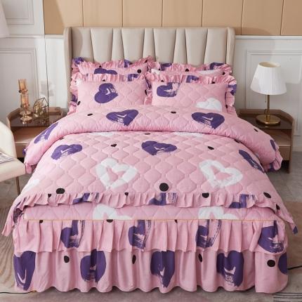 91家纺网 家纺一手货源 找家纺 （总）优家居 2025新款芦荟棉全夹棉床裙四件套