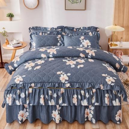 91家纺网 家纺一手货源 找家纺 （总）优家居 2025新款芦荟棉全夹棉床裙四件套