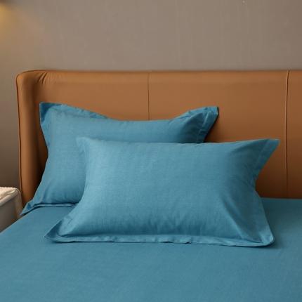 晶缦家纺 加厚全棉纯色生态磨毛多规格系列单品枕套纯依-湖蓝