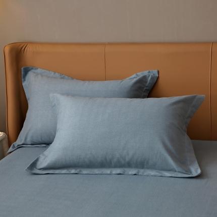 91家纺网 家纺一手货源 找家纺 晶缦家纺 加厚全棉纯色生态磨毛多规格系列单品枕套纯依-蓝灰