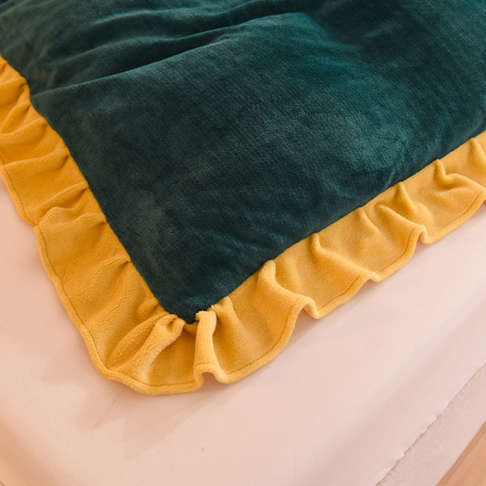 91家纺网 家纺一手货源 找家纺 甜之梦 2025新款毛巾绣牛奶绒被套 乖乖龙墨绿