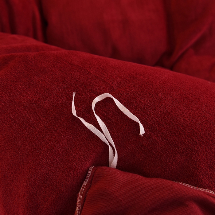 91家纺网 家纺一手货源 找家纺 甜之梦 2025新款毛巾绣牛奶绒被套 满天星洋酒红