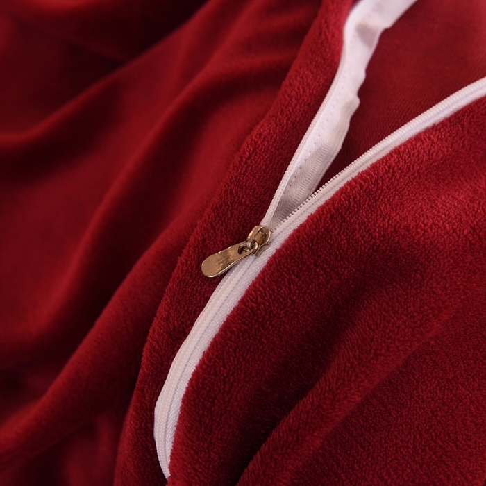 91家纺网 家纺一手货源 找家纺 甜之梦 2025新款毛巾绣牛奶绒被套 满天星洋酒红