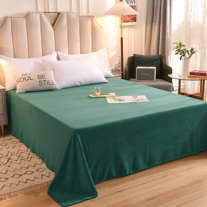 91家纺网 家纺一手货源 找家纺 甜之梦 2025新款毛巾绣牛奶绒床单 乖乖龙墨绿